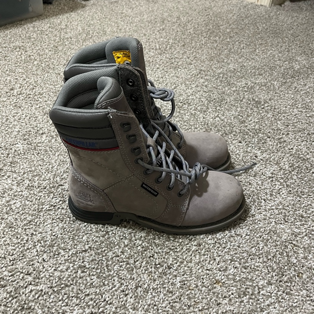 Caterpillar Gray Lace-Up Boots